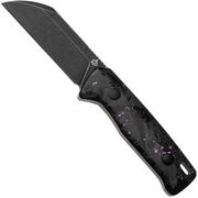 Bild für QSP Knife Baby Penguin QS130BP-E2 Blackwashed 14C28N Purple Shredded Carbon, Fahrtenmesser