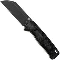 Bild für QSP Knife Baby Penguin QS130BP-F2 Blackwashed 14C28N Blue Glow In The Dark Carbon, Fahrtenmesser
