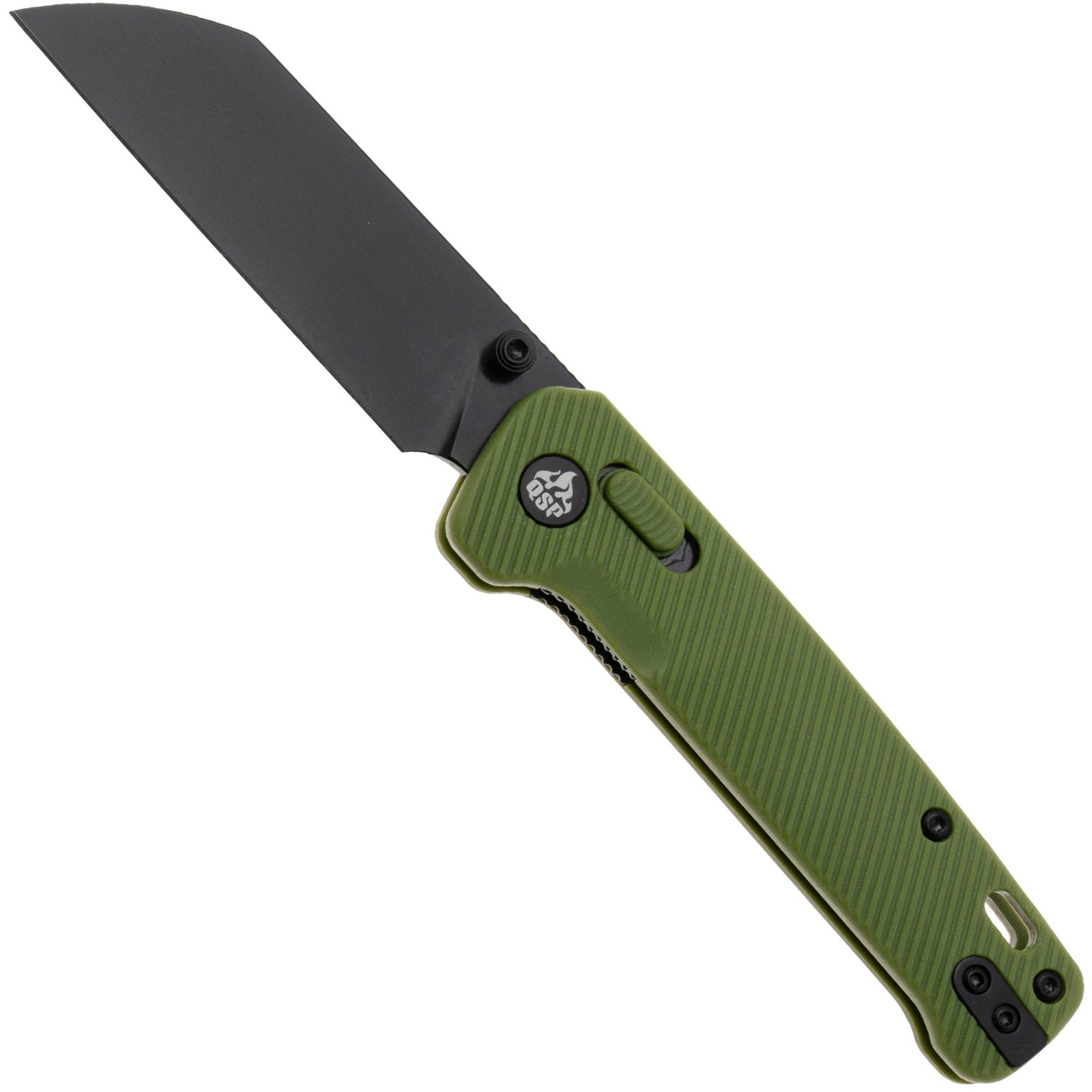 QSP Knife Penguin Glyde QS130GL-B2 PVD 14C28N, Green FRN, pocket knife
