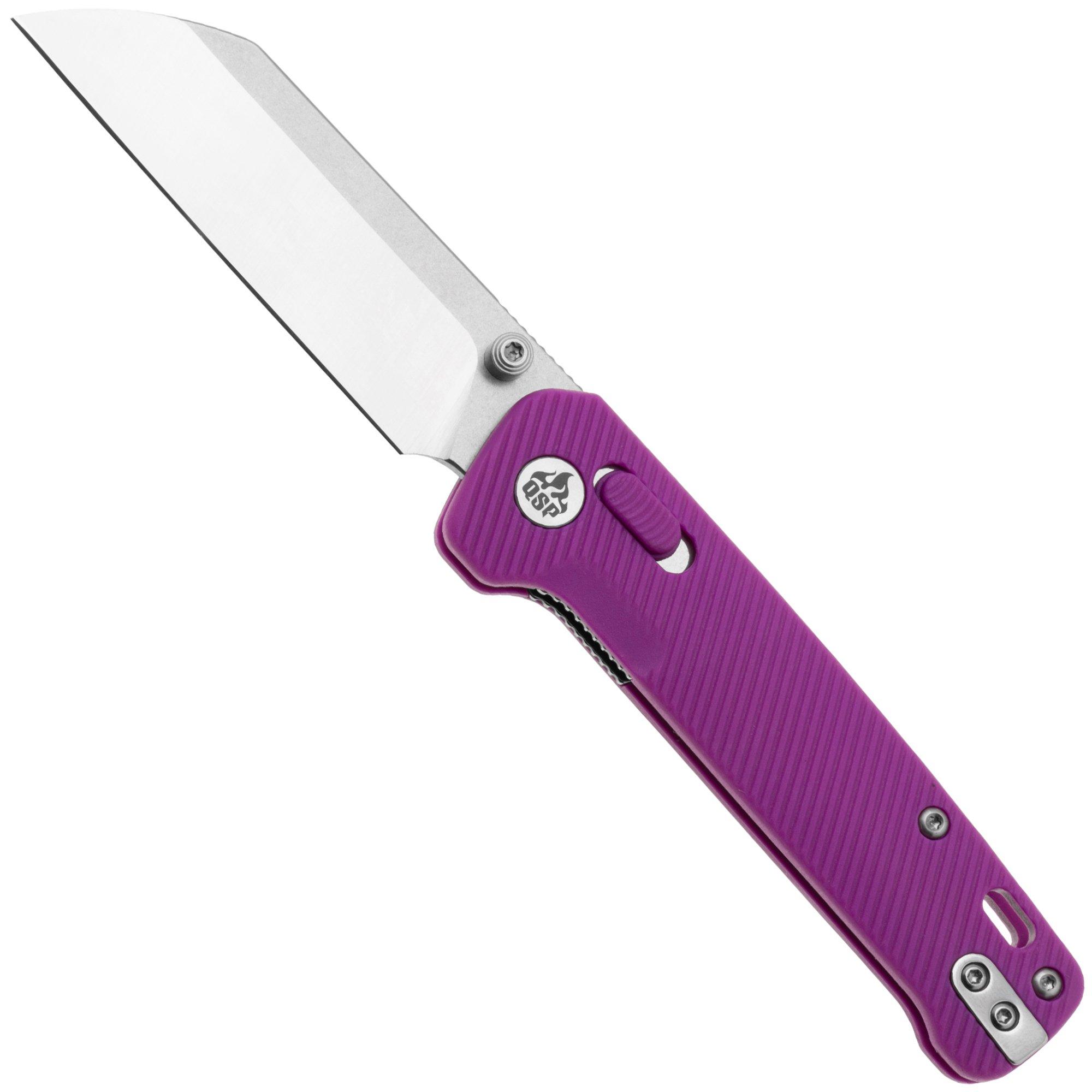 QSP Knife Penguin Glyde QS130GL-E1 Two-Tone 14C28N, Purple FRN, pocket knife