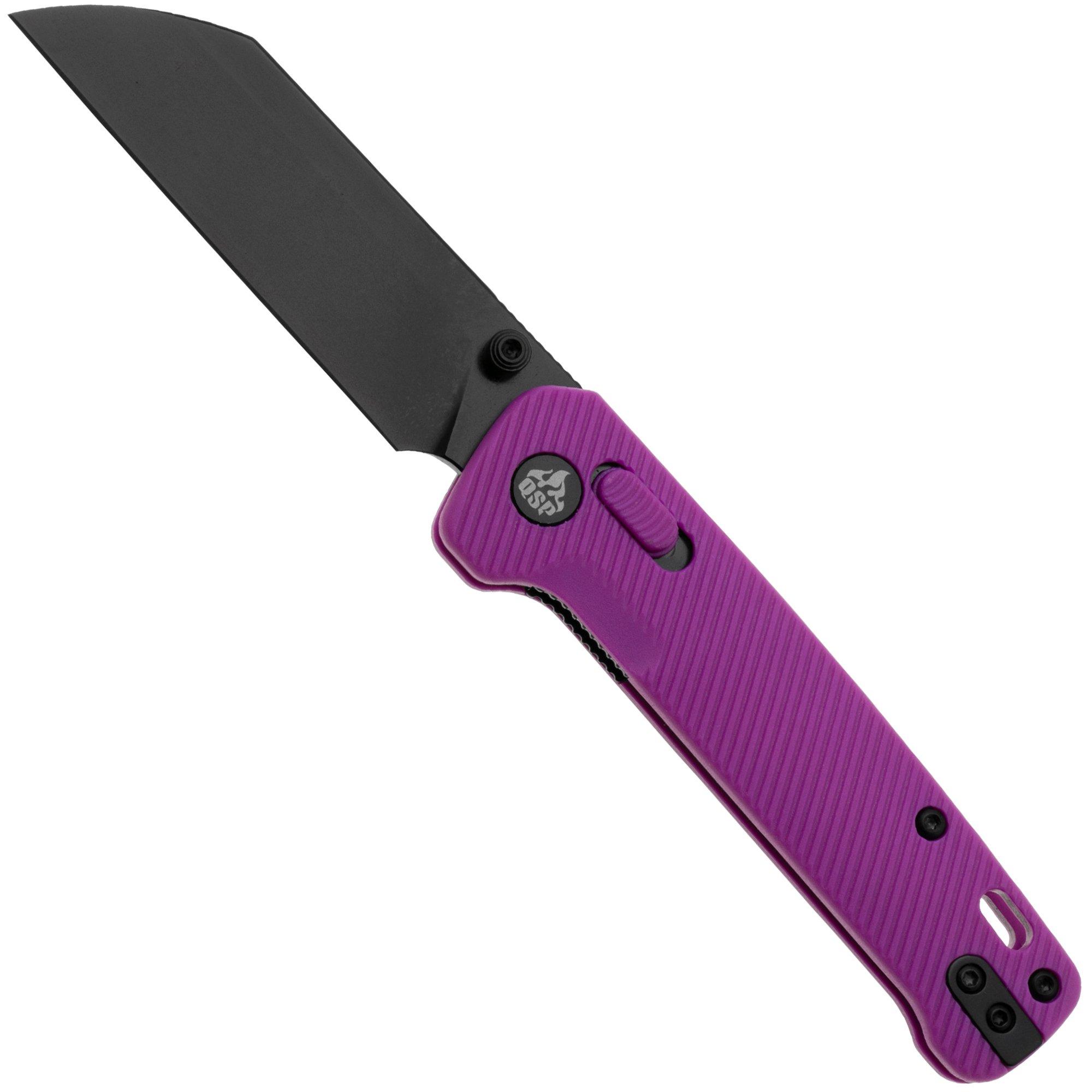 QSP Knife Penguin Glyde QS130GL-E2 PVD 14C28N, Purple FRN, pocket knife