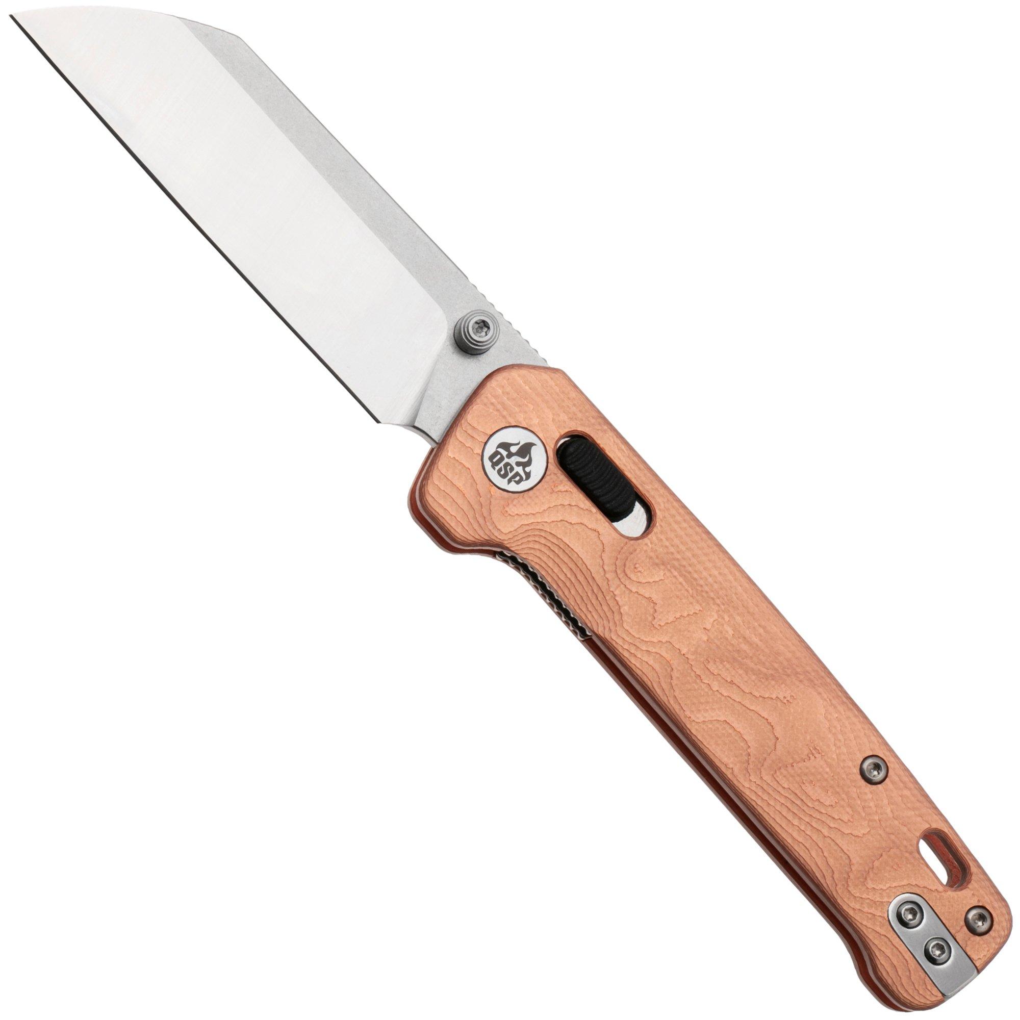 QSP Knife Penguin Glyde QS130GL-F1 Two-Tone 14C28N, Copper Foil G10, pocket knife