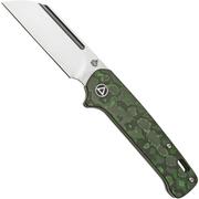 QSP Knife Penguin QS130SJ-E1, CPM 20CV Stonewashed, Fat Carbon Jungle Wear, coltello da tasca slipjoint 