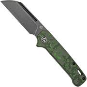 QSP Knife Penguin QS130SJ-E2, CPM 20CV Black Stonewashed, Fat Carbon Jungle wear, slipjoint pocket knife