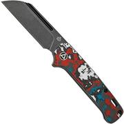 QSP Knife Penguin QS130SJ-F2, CPM 20CV Black Stonewashed, Fat Carbon Nebula, slipjoint pocket knife