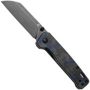 QSP Knife Penguin V2 QS130V2-E2 Blackwashed D2, G10 Shredded Carbon Overlay, zakmes