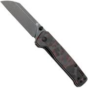 QSP Knife Penguin V2 QS130V2-F2 Blackwashed D2, G10 Shredded Carbon Overlay, Taschenmesser