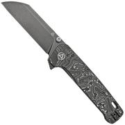 QSP Knife Penguin XL QS130XL-D2, Blackwashed 20CV, Aluminum Foil Carbon fibre coltello da tasca