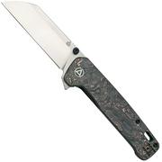 QSP Knife Penguin XL QS130XL-E1, Satin 20CV, Copper Foil Carbon fibre coltello da tasca