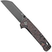 QSP Knife Penguin XL QS130XL-E2, Blackwashed 20CV, Copper Foil Carbon fibre coltello da tasca