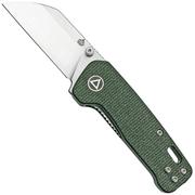 QSP Knife Penguin Mini QS130XS-C, Satin 14C28N, Green Micarta, couteau de poche