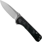 QSP Knife Hawk QS131-F Shredded fibra de carbono, navaja