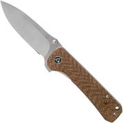 QSP Knife Hawk QS131-G Brown Micarta couteau de poche
