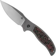 QSP Knife Legatus QS136-B Carbon fibre. Red G10 gentleman's knife, DBW design