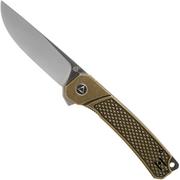 QSP Knife Osprey QS139-D1 Textured Brass, Satin, pocket knife