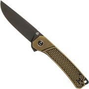 QSP Knife Osprey QS139-D2 Textured Brass, Blackwashed, navaja