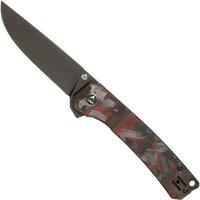 Immagine per QSP Knife Osprey QS139-F2 Red Shredded Carbon fibre, Blackwashed, coltello da tasca