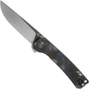 QSP Knife Osprey QS139-G1 Blue Shredded Carbon fiber, Satin, navalha