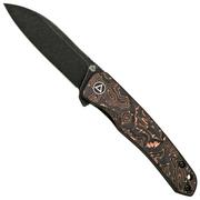 QSP Knife Otter QS140-B2 Blackwashed, Copper Foil Carbon fibre navalha