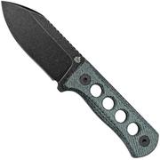 QSP Knife Canary QS141-D2 Blackwashed, Denim Micarta, couteau de cou