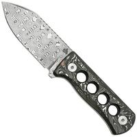 Bild für QSP Knife Canary QS141-E Damascus, Aluminium Foil Carbon Fibre, Neck Knife