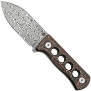 QSP Knife Canary QS141-F Damascus, Copper Foil Carbon Fibre, coltello da collo