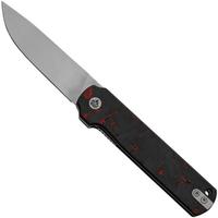 Immagine per QSP Knife Lark QS144-D, Shredded CF Overlay Red G10, Satin 14C28N, coltello da tasca