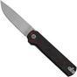 Afbeelding voor QSP Knife Lark QS144-D, Shredded CF Overlay Red G10, Satin 14C28N, zakmes