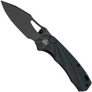 QSP Knife Hornbill QS146-B2 Blue Carbon Fiber, Black Stonewashed, coltello da tasca