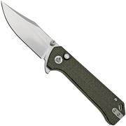 QSP Grebe QS147-A1, 14C28N Clippoint dunkelbraunes Micarta, Taschenmesser