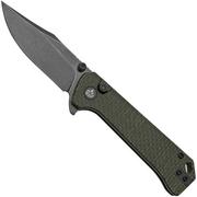 QSP Grebe QS147-A2, 14C28N preto Clippoint castanho escuro Micarta, navalha