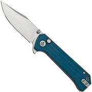 QSP Grebe QS147-B1, 14C28N Clippoint Micarta bleu, couteau de poche