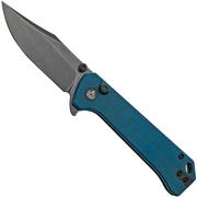 QSP Grebe QS147-B2, 14C28N zwart Clippoint blauw Micarta, zakmes