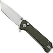 QSP Grebe QS148-A1, 14C28N Tanto dark brown Micarta, pocket knife