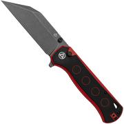 QSP Knife Swordfish QS149-A2 Red and Black G10, Black Stonewashed, pocket knife