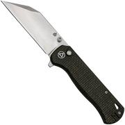 QSP Knife Swordfish QS149-C1 Brown Rough Micarta, Stonewashed, couteau de poche