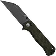 QSP Knife Swordfish QS149-C2 Rough Brown Micarta, Black Blade, pocket knife