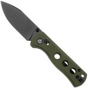 QSP Knife Canary Glyde 150GL-B2 Black 14C28N, Green G10, zakmes