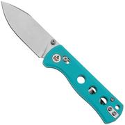 QSP Knife Canary Glyde 150GL-C1 Stonewashed 14C28N, Blue G10, zakmes