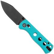 QSP Knife Canary Glyde 150GL-C2 Black 14C28N, Blue G10, couteau de poche