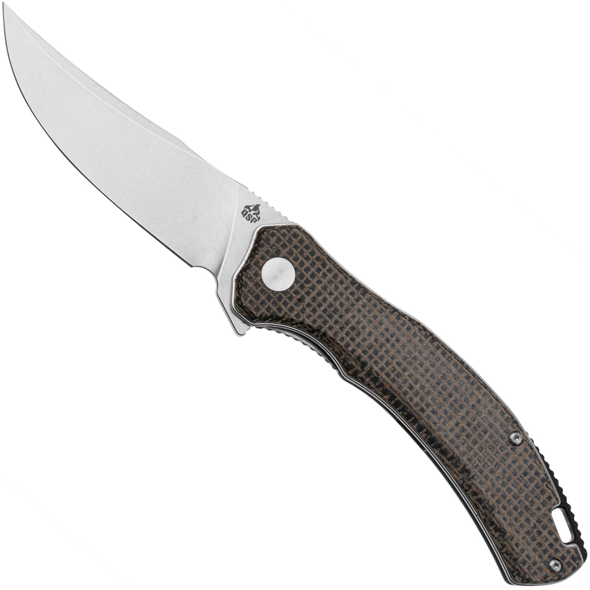 Nóż składany QSP Knife Walrus QS151-B1 Satin, Dark Brown Rough Micarta