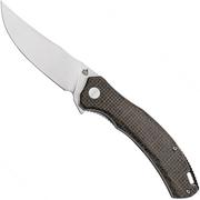 QSP Knife Walrus QS151-B1 Satin, Dark Brown Rough Micarta, pocket knife