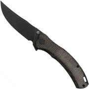 QSP Knife Walrus QS151-B2 Black, Dark Brown Rough Micarta, pocket knife