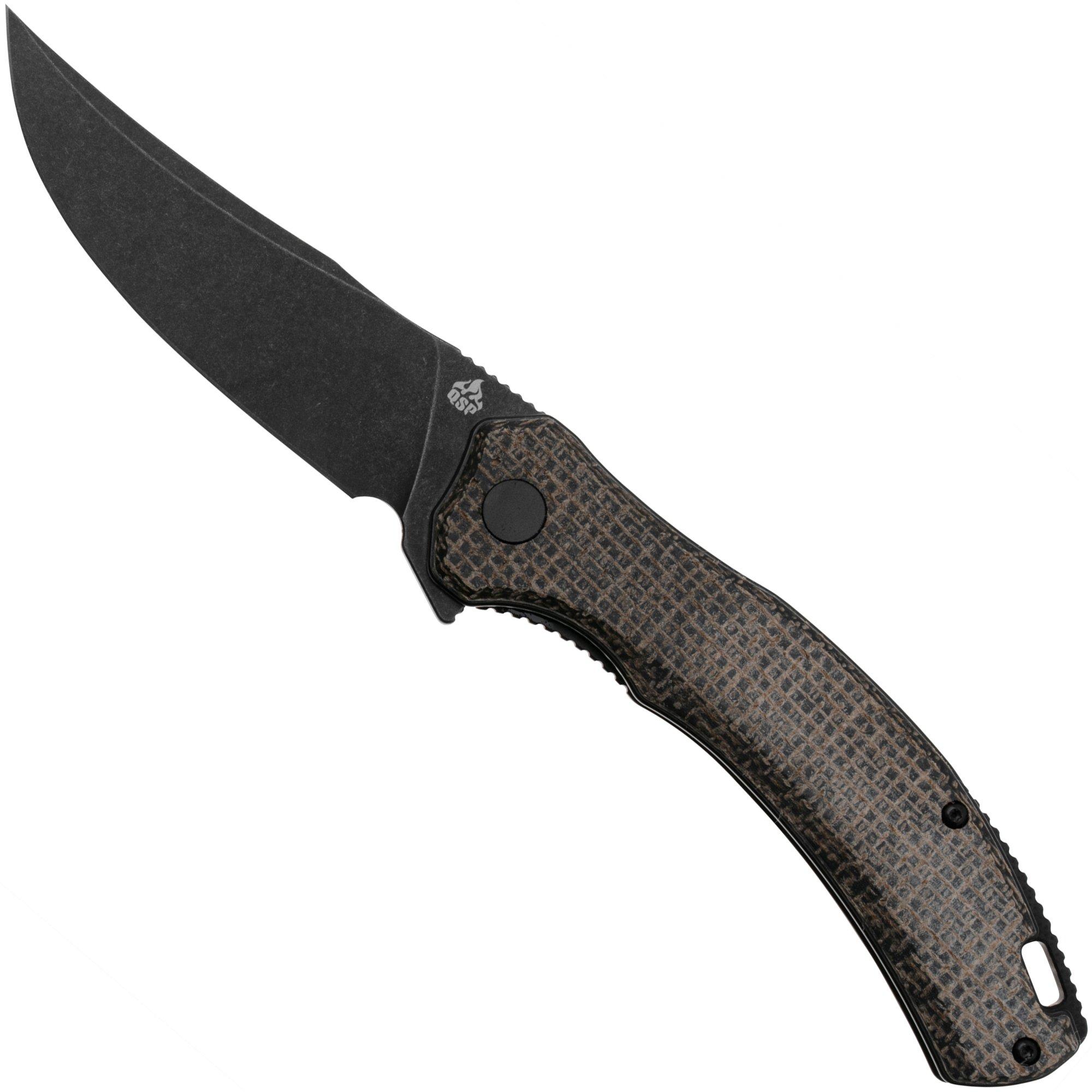 Nóż składany QSP Knife Walrus QS151-B2 Black, Dark Brown Rough Micarta