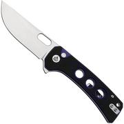 QSP Knife Unicorn QS156-B1 Stonewashed Black Purple G10, pocket knife