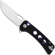 QSP Knife Unicorn QS156-B1 Stonewashed Black Purple G10, navalha