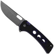 QSP Knife Unicorn QS156-B2 Dark Stonewashed Black Purple G10, couteau de poche