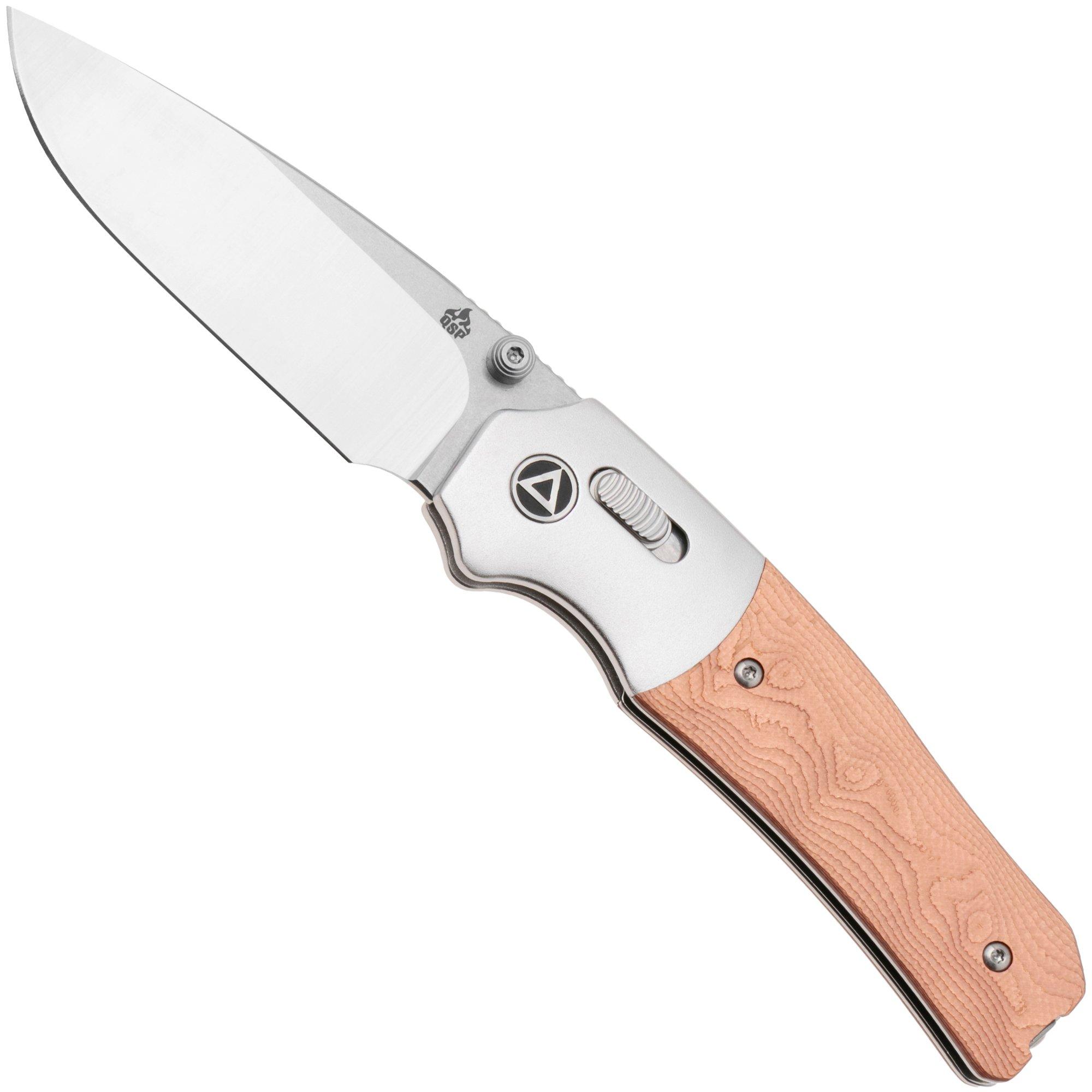 QSP Knife Vault QS157-D1 Two-Tone 14C28N, Copper Foil G10, pocket knife, Jacob Lundquist design