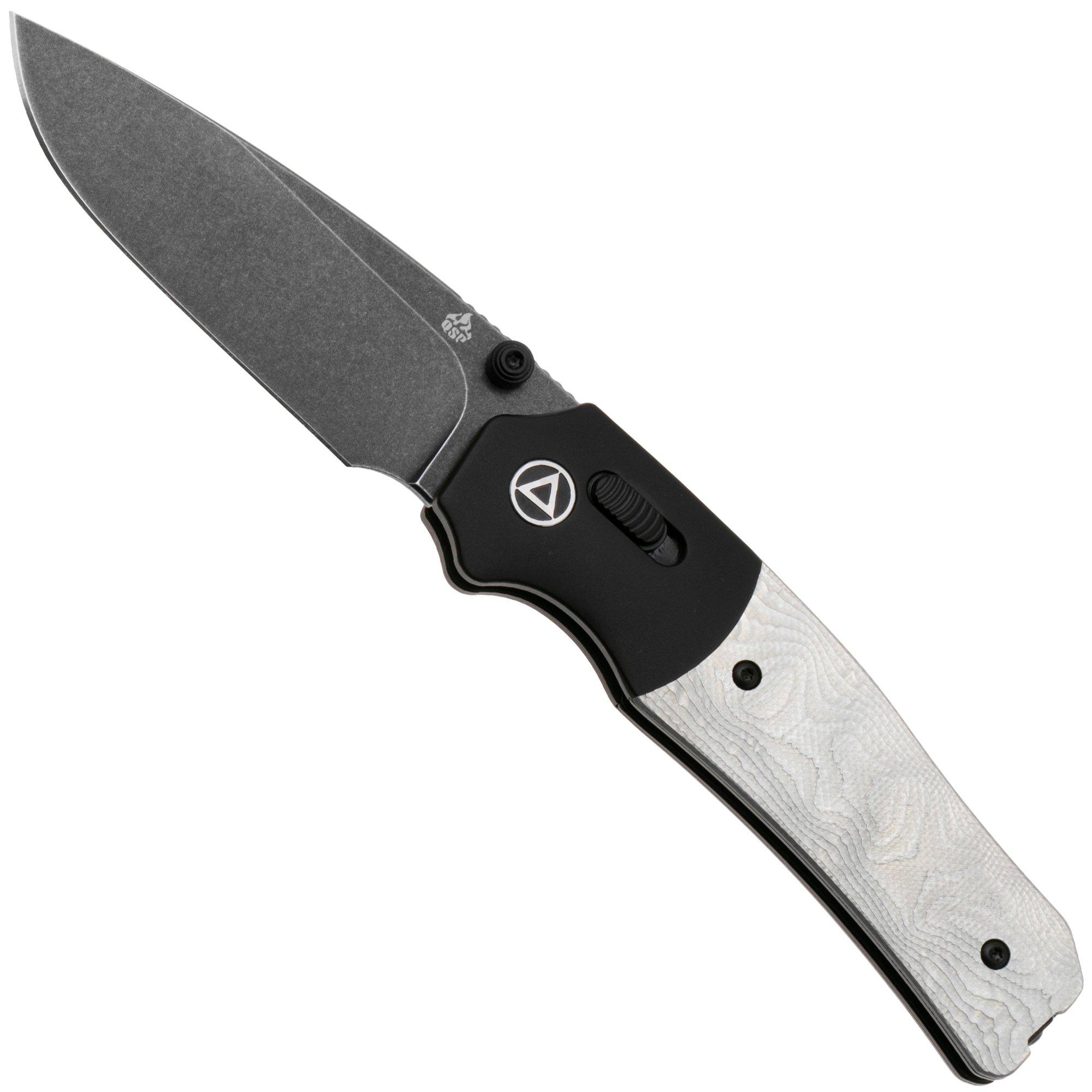 Nóż składany QSP Knife Vault QS157-E2 Blackwashed 14C28N, Aluminium Foil G10, projekt Jacob Lundquist