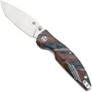 QSP Knife Turtle Punk QS158-A1 Stonewashed 14C28N Colorful G10, navalha, Keanu Alfaro design